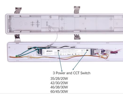 工業用LED蒸気密着灯具 IP66 IK10 2ft/4ft/5ft/8ft 120-277V/120-347V 入力電圧