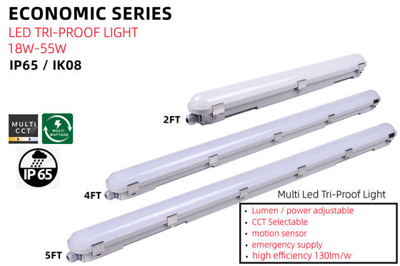 55W 80 Ra 車洗面用 LED ライト AC 110V 入力電圧 線形蒸気 緊密な固定装置