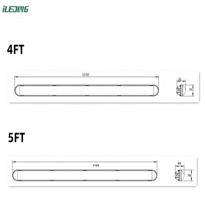 ガレージ 倉庫 5FT IP66 LED トリ プルーフ 固定 蒸気 緊密 暗調 ライト 55W AC 110V ±10%