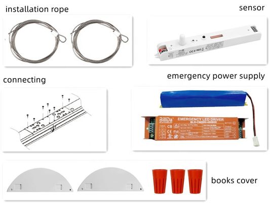 室内オフィス 120-277V 90W 8FT 線形LED バットンストライプ灯具 3CCT調節可能