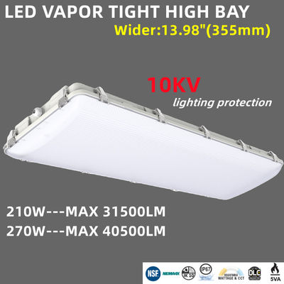 150lm/w 4FT 40500LM 270W LED蒸気 密着型高湾倉庫灯具 IP67防水