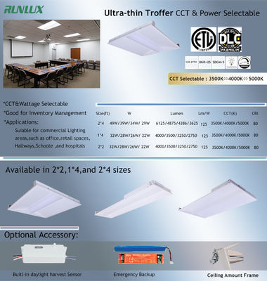 30x120 LED トロファーライト パネル 3 色温と4 パワー 26W 32W 1 灯具