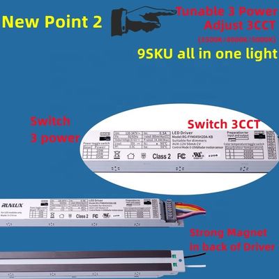 2FT 25W調節可能なCCT LED磁気線形リトロフィットキット パーソナライズ可能な照明のためのPCレンズ