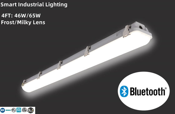グレーポリカーボネートの閉じるクリップ 4FT 46W 倉庫用LED蒸気密着灯具