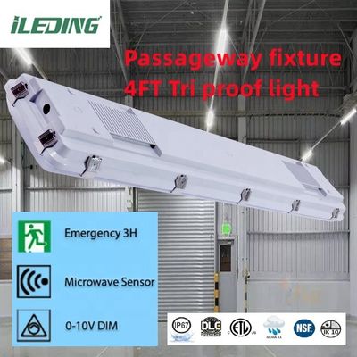 表面にマウントされた4FT 0-10V DIM LED トライプローフバットンライト フィクチャー IP67 蒸気密閉 貯蔵 5-