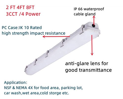 DLC IP66 35W 46W 4FT トライ・プルーフ・LEDライト・フィクチャー