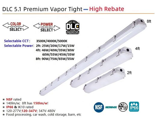 ETL DLC リストされたLED蒸気密着灯 4FT 46W 38W 30W 倉庫用三極防具用